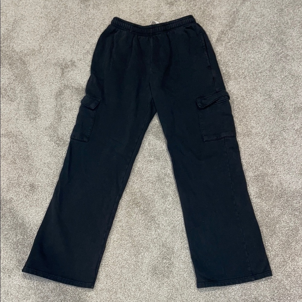 BRANDY MELVILLE (JOHN GALT) BLACK CARGO SWEATPANTS - OS